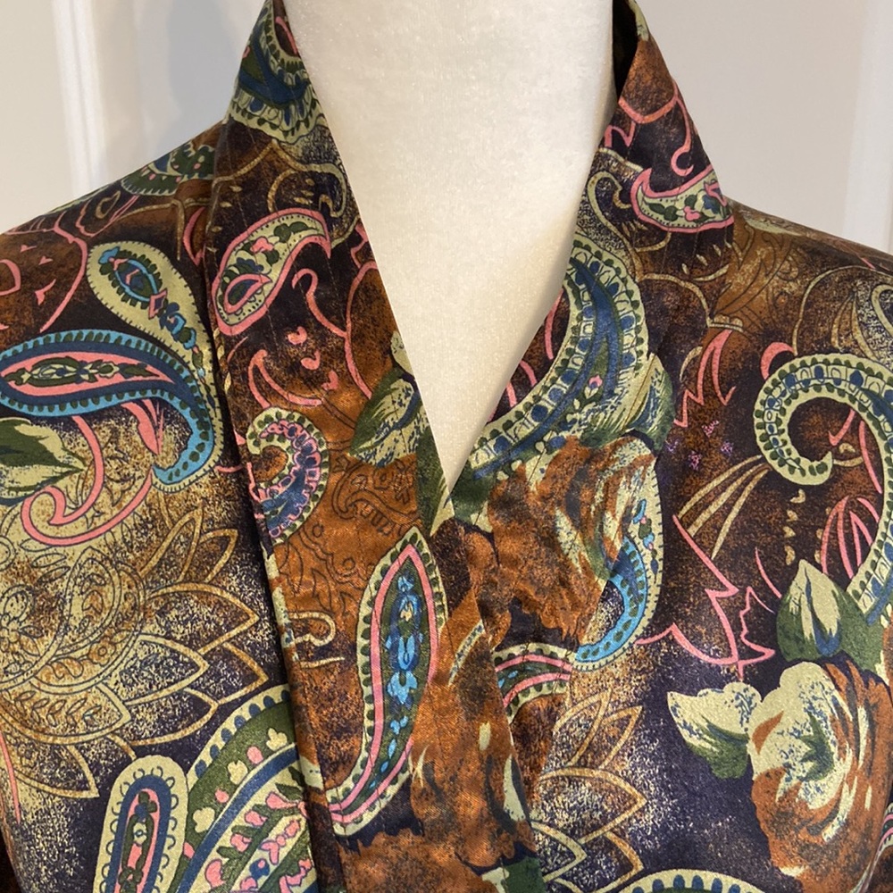 Paisley Satin Robe - Multicolor - Picture 2 of 8
